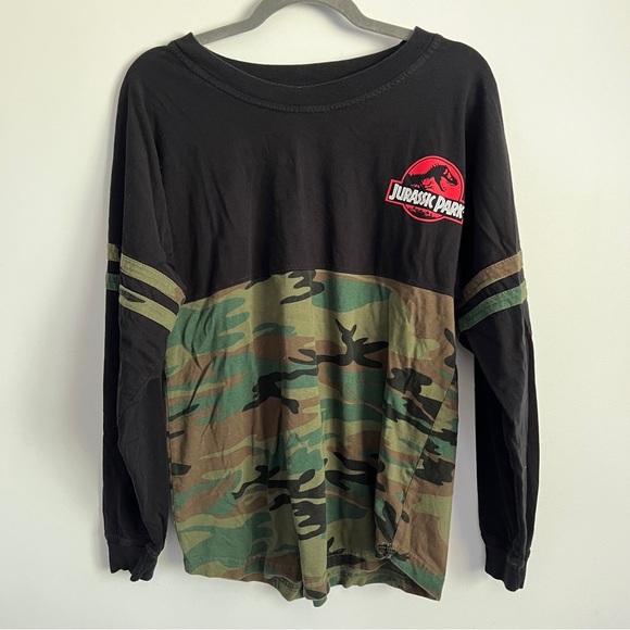 Universal Tops - Universal Studios Jurassic Park Camo Long Sleeve Tee-Unisex Size Adults Small